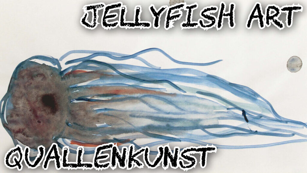Adventskalender 2025 Tag 12: Quallenkunst. Ulrike Michaelis: Qualle (2001). Aquarell auf Papier.